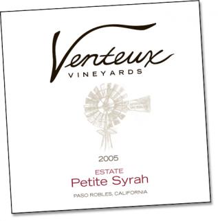 Wine Label Example from Venteux Vineyeards 2005 Estate Petite Syrah Paso Robles, California Wine Label Example from Venteux Vineyeards 2005 Estate Petite Syrah Paso Robles, California